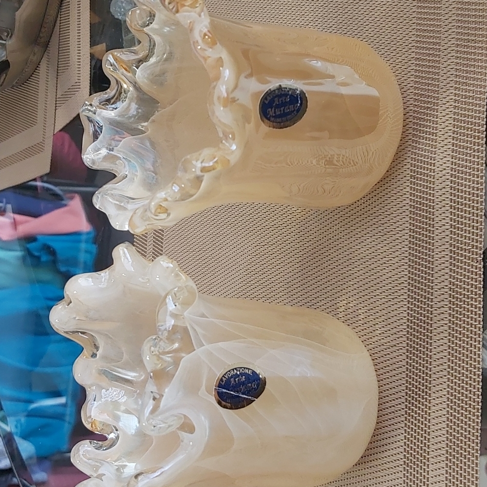 Murano Lavorazione Arte  Set of two vases